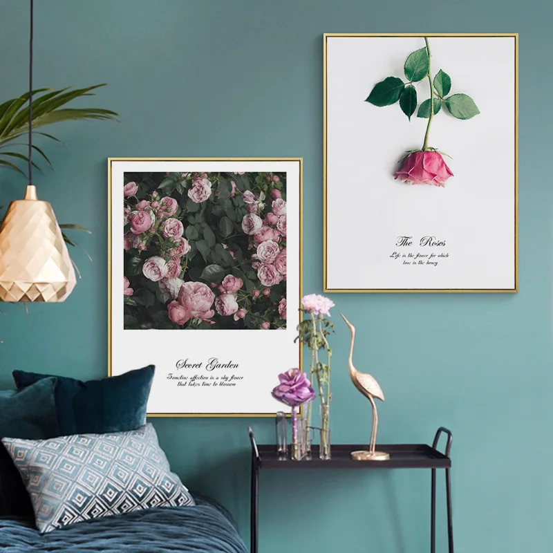 Framed wall art glass picture frame painting designs for living room