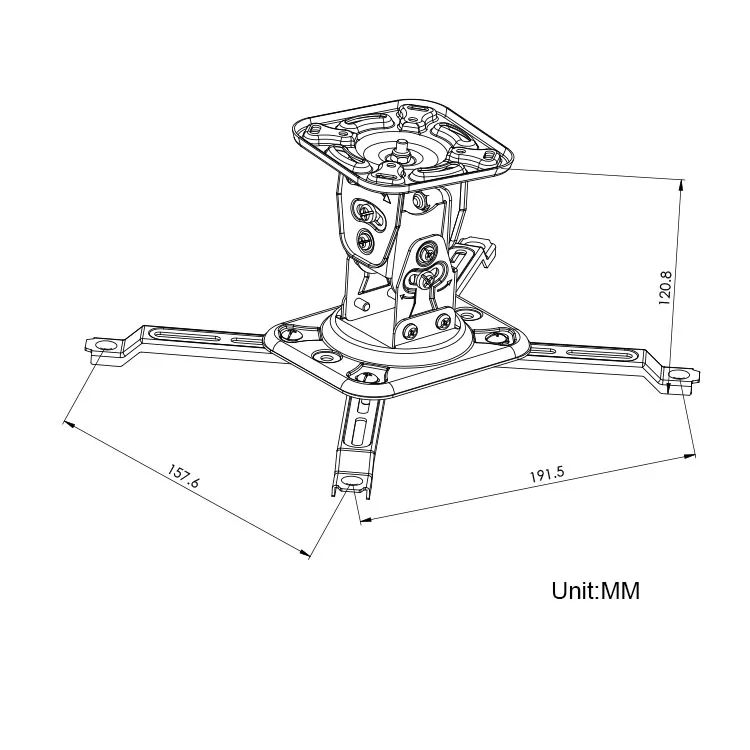 White Low Profile Small Size Ceiling Mount Projector Holder