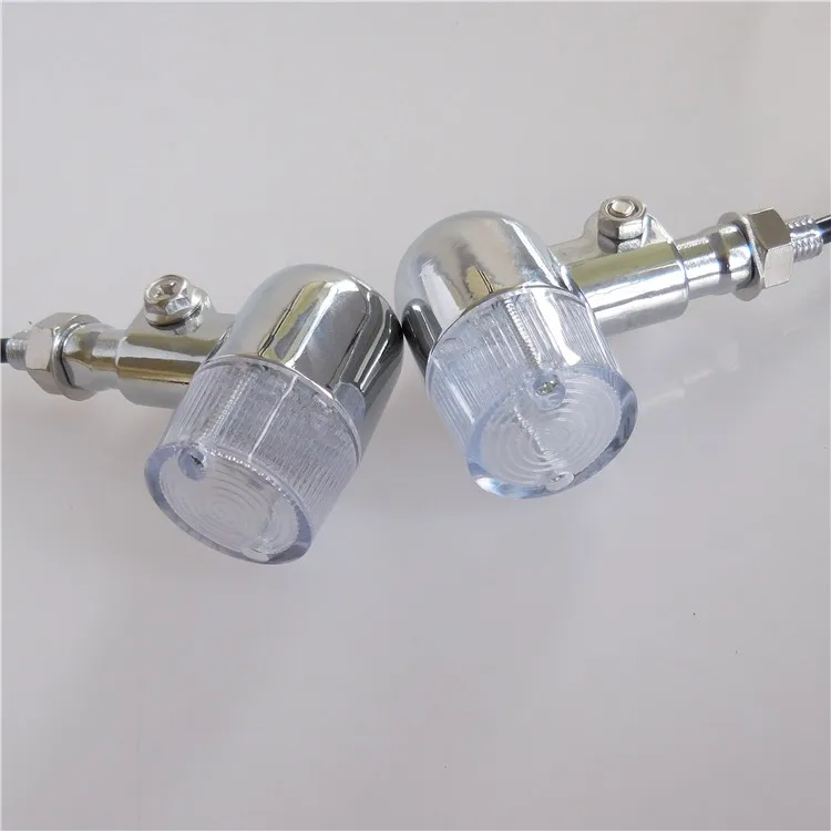 Aluminum Vintage Classic Motorcycle Amber Turn Signals LED Indicators Blinkers Lights CAFE RACER
