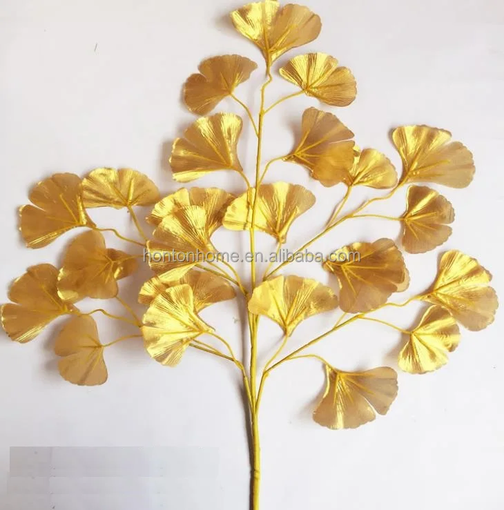 60cm Ginkgo Biloba Leaf Five Branches Maidenhair Trees Leaves Artificial Tree