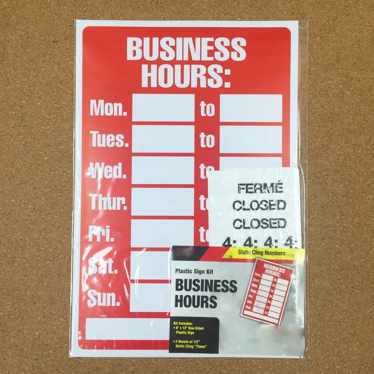High quality PVC shop open and closed sign business hours sign for sale