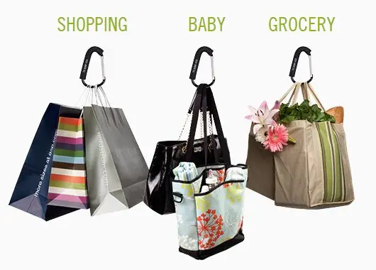 Stroller Hook /New Design D shape with Soft Form Grip for Mommy hook &Baby Hook /Aluminum Carabiner