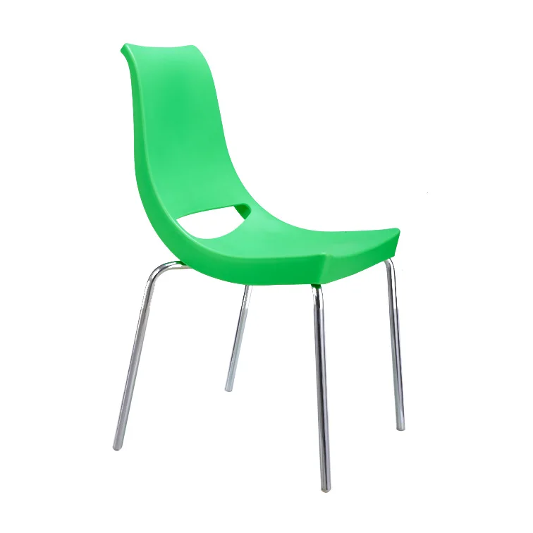 Коммерческая столовая стекируемые PP пластиковые стулья с металлическими ножками