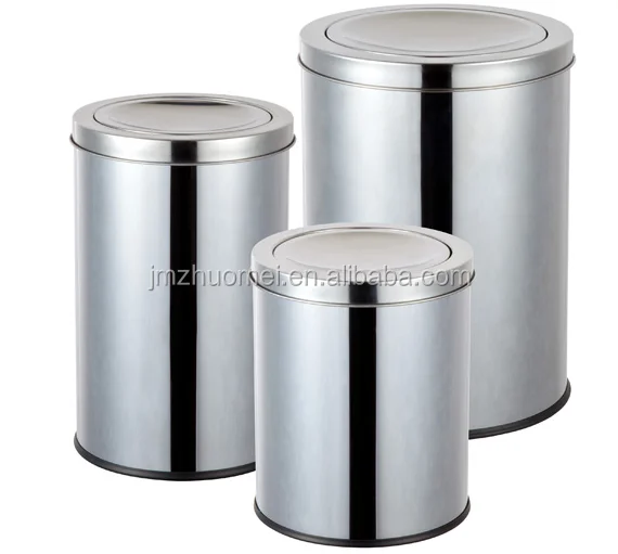 Mirror Dustbin Hotel Room Use 3L 5L 12L 20L 30L Stainless Steel Swing Lid Trash Bin