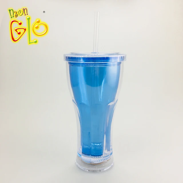 Light Up Double Wall Glass Cup Plastic LED Double Wall Tumbler