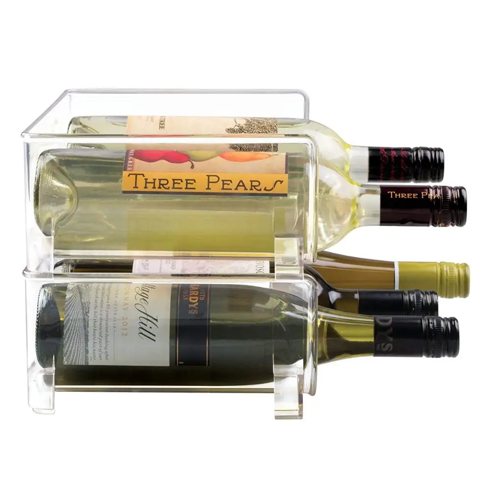 Plastic Stackable Acrylic Wine Rack Size Clear Mdesign Modern Customized Buckets, Coolers & Holders 4-50 Bottles Decoration