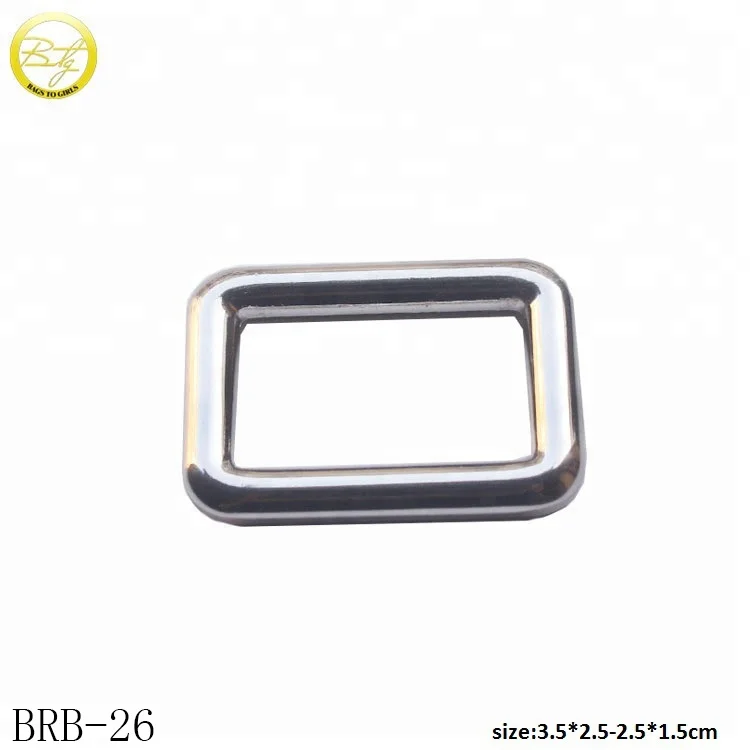 Zinc alloy women rectangular metal square ring loop buckle for bags