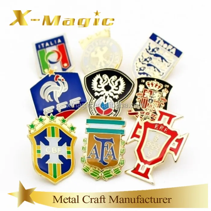 In stock football team badges football club sports lapel pins badges