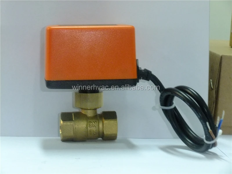 ISO 9001 Certification Two way electric water flow control valve DN25 for heating system solar water heater mixing valve