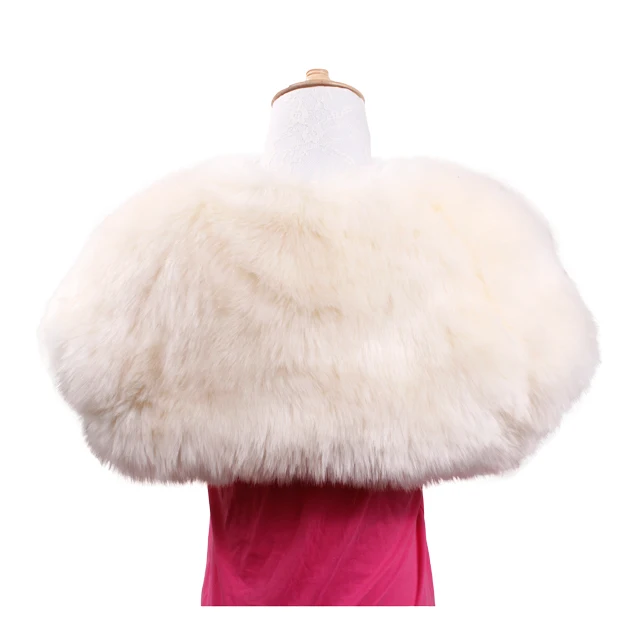 
Pure Colour Wedding White Faux Fur Shawl Dress Cape Fur Waistcoat 
