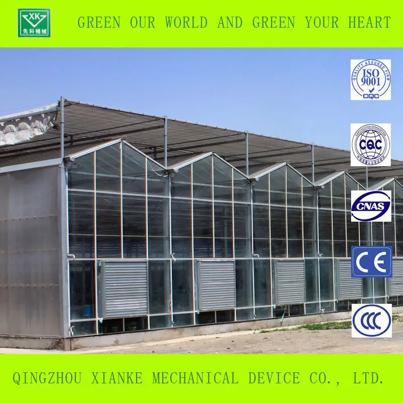 Multi-span greenhouse frame greenhouse glass agriculture greenhouse hot sale