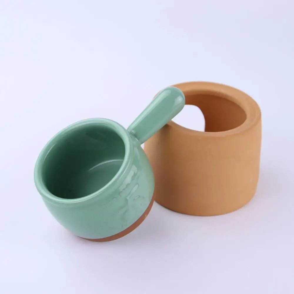 
Burnt Cute light blue Ceramic chocolate fondue, Cheese Melting tools 