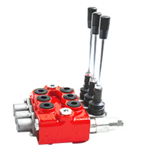 Flow 25 Liters Monoblock Three Spool Hydraulic Valve
