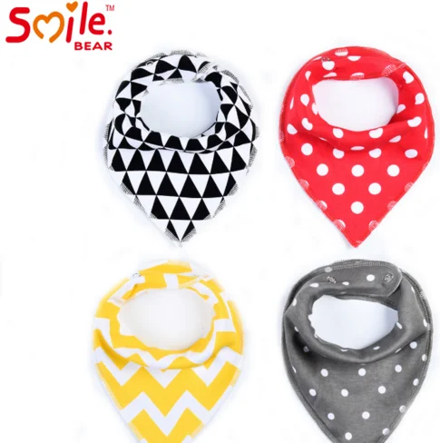 
Amazon Hot Selling Colorful Soft organic cotton baby bandana bibs 