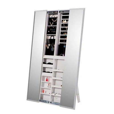 Маленький красочный Деревянный шкафчик для украшений с зеркалом