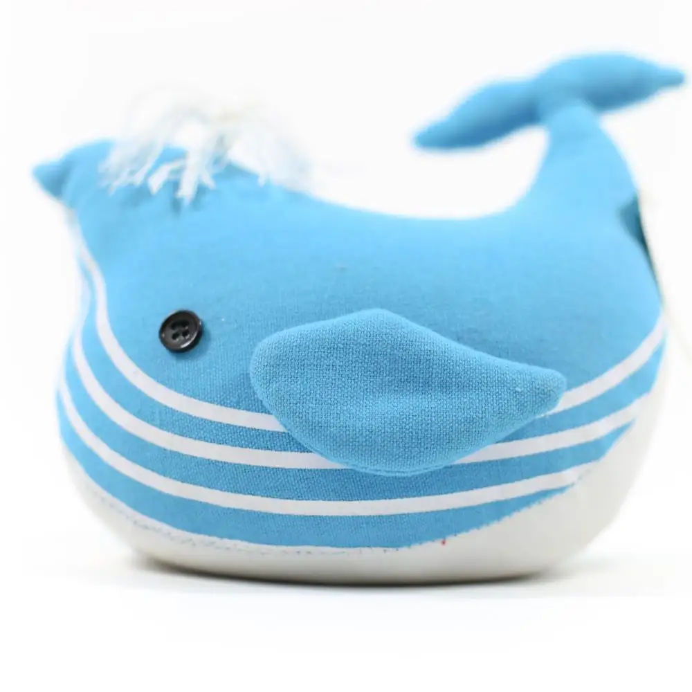 decorative fabric whale sand filled door stop