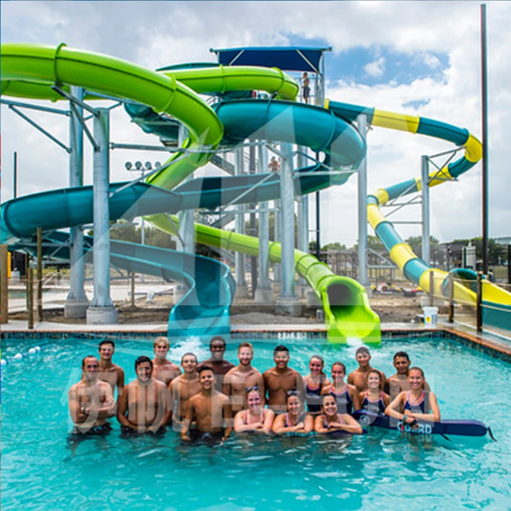 Bright Colors Profession Manufacture Fiberglass Water Slide Spiral Slide Swimming Pool for Sale