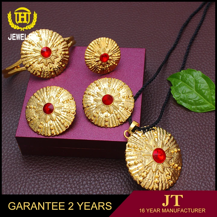 African pearl gold plated jewellery sets
