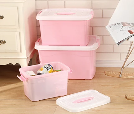 Eco Friendly office organizer bin 5L Transparent Clear Plastic Storage Box With Lock