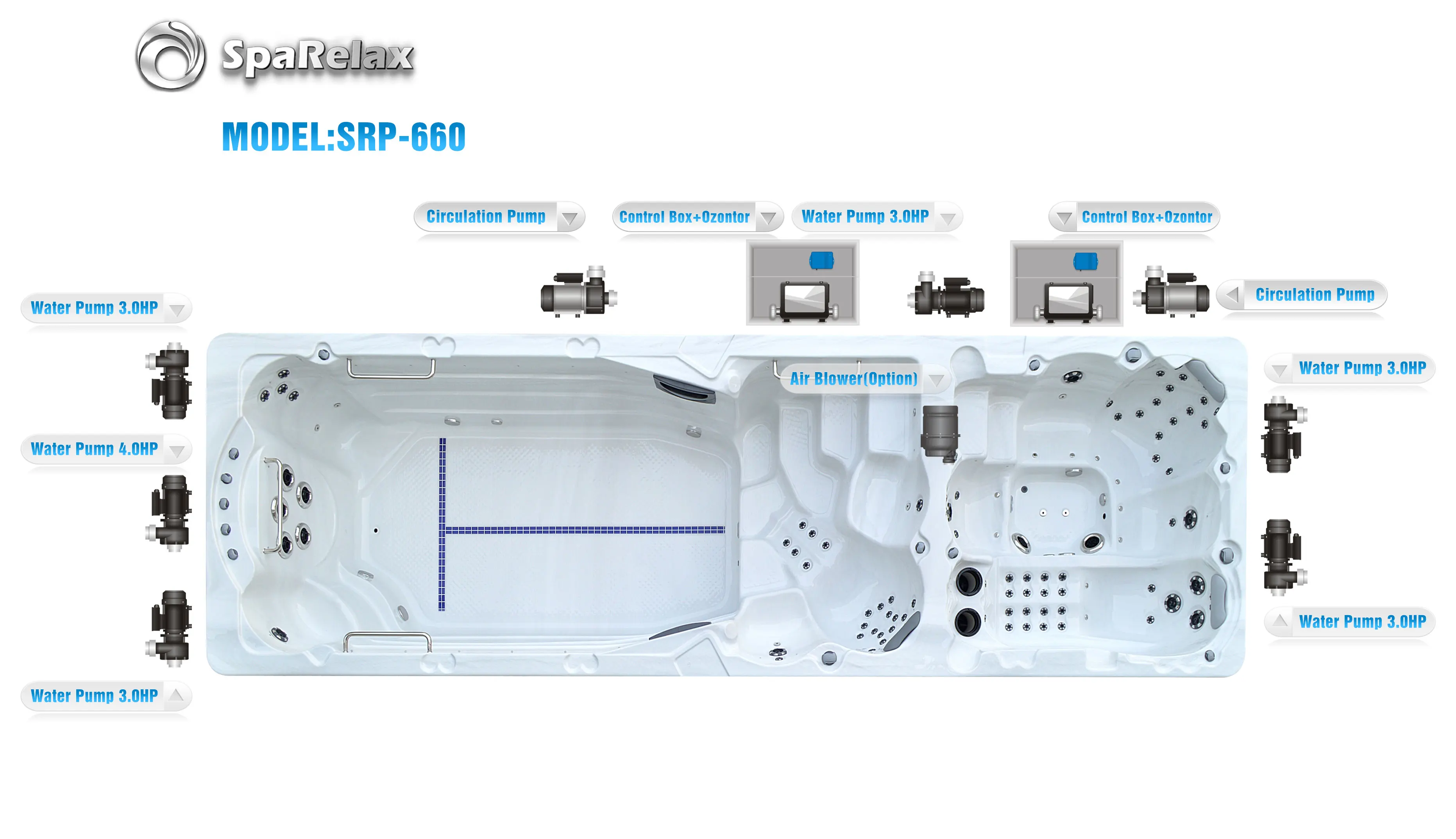 Outdoor Deluxe Endless Pool Spa Swimming Pool Swim Spa