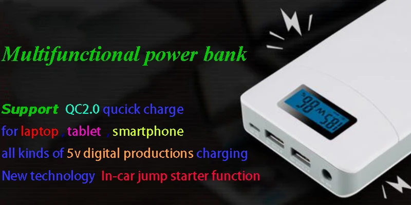 New products 2021 P65 QC2.0 LCD laptop charger anker power bank 20000mah with  12v 15v 16.5v 19v 20v 24v