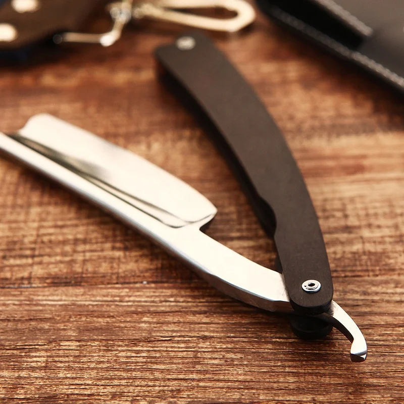 Gold Dollar Razor Suit Cut Shaving Throat Carbon Steel Barber Sharpen Shave Wooden Handle Safty Shaver Straight Razor For Man