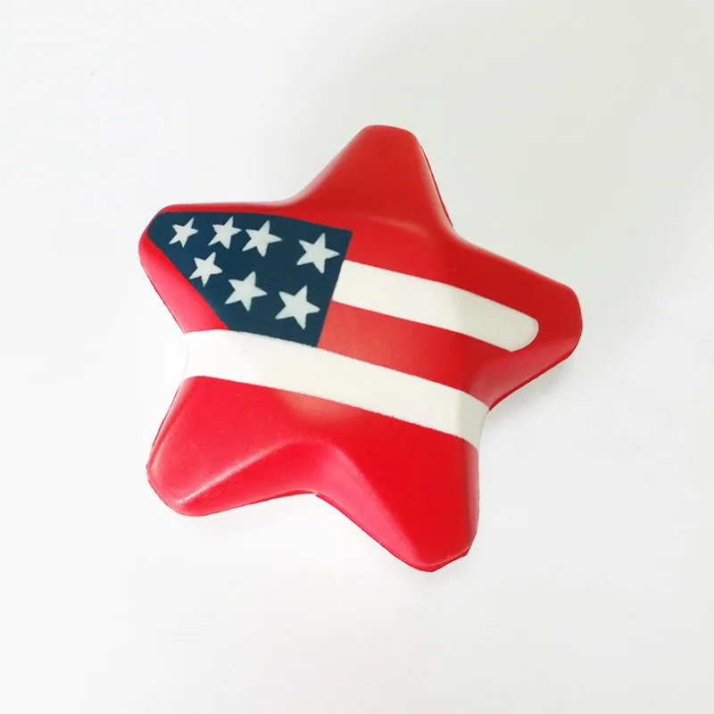 PU American flag painting Star stress ball toys for July 4th Independence Day