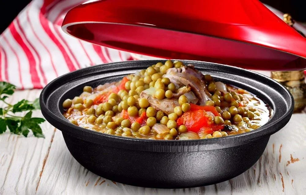 Enameled Cast Iron Cookware Tagine Pot Stock Cooking Pots Dutch Oven Casserole Set With Ceramic Lid