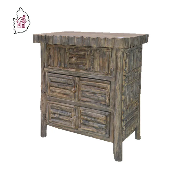 Forest theme natural wood used chest of drawers