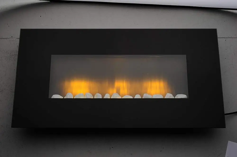 37 inch wall hanging electric wall mounted fireplace heater with remote control