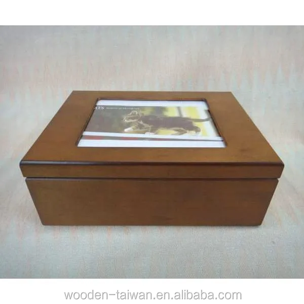 
Wooden photo box for pets urn 