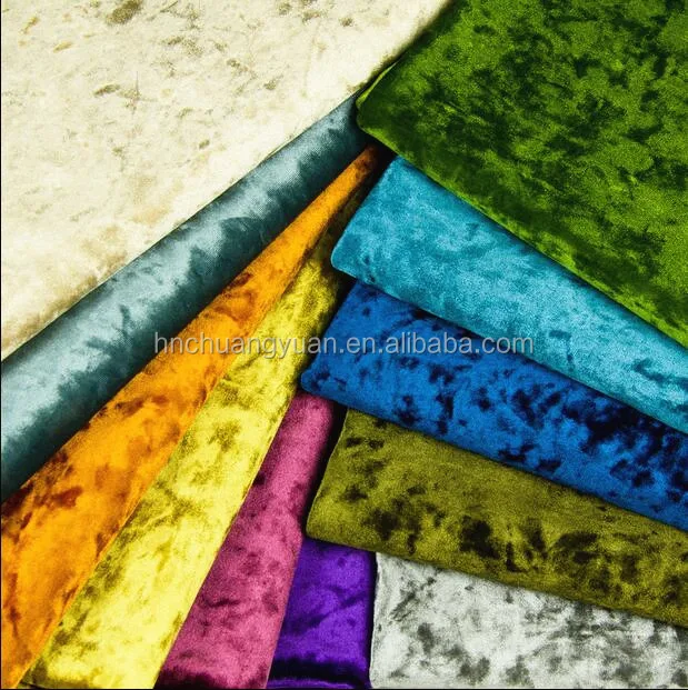 China 92% Polyester 8% spandex Fabric ice crushed Velvet Fabric for Dress
