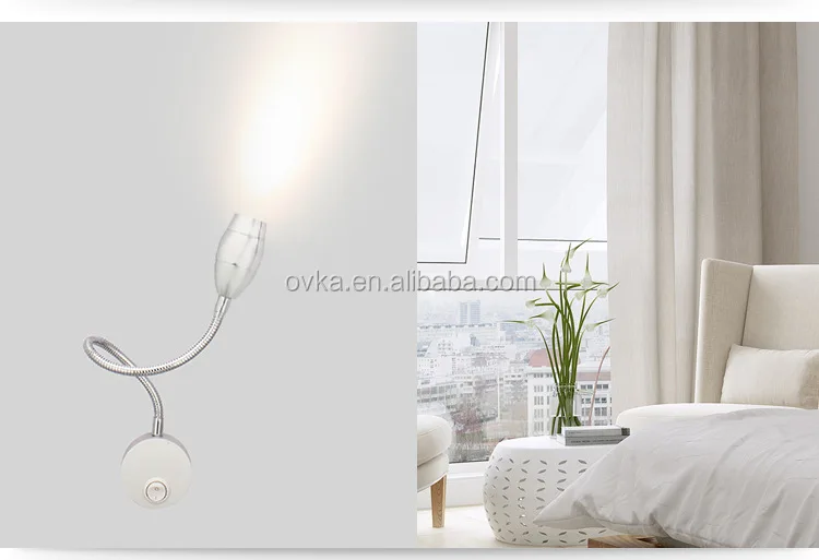 Cheap price bathroom mirror lamp with flexible hose mini led reading lamp for bedroom OEM gooseneck led headboard wall lamp