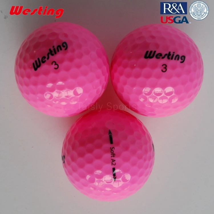 
Customize logo pink yellow orange golf ball 