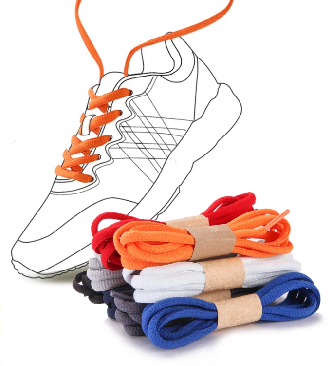 Fashion Multi-Color Polyester Oval Half Round Shoelaces With Plastic Metal Aglets Custom Shoe Lace