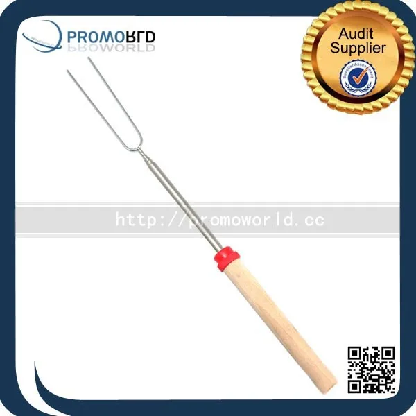 Из нержавеющей стали барбекю вилка деревянной ручкой телескопическая вилка