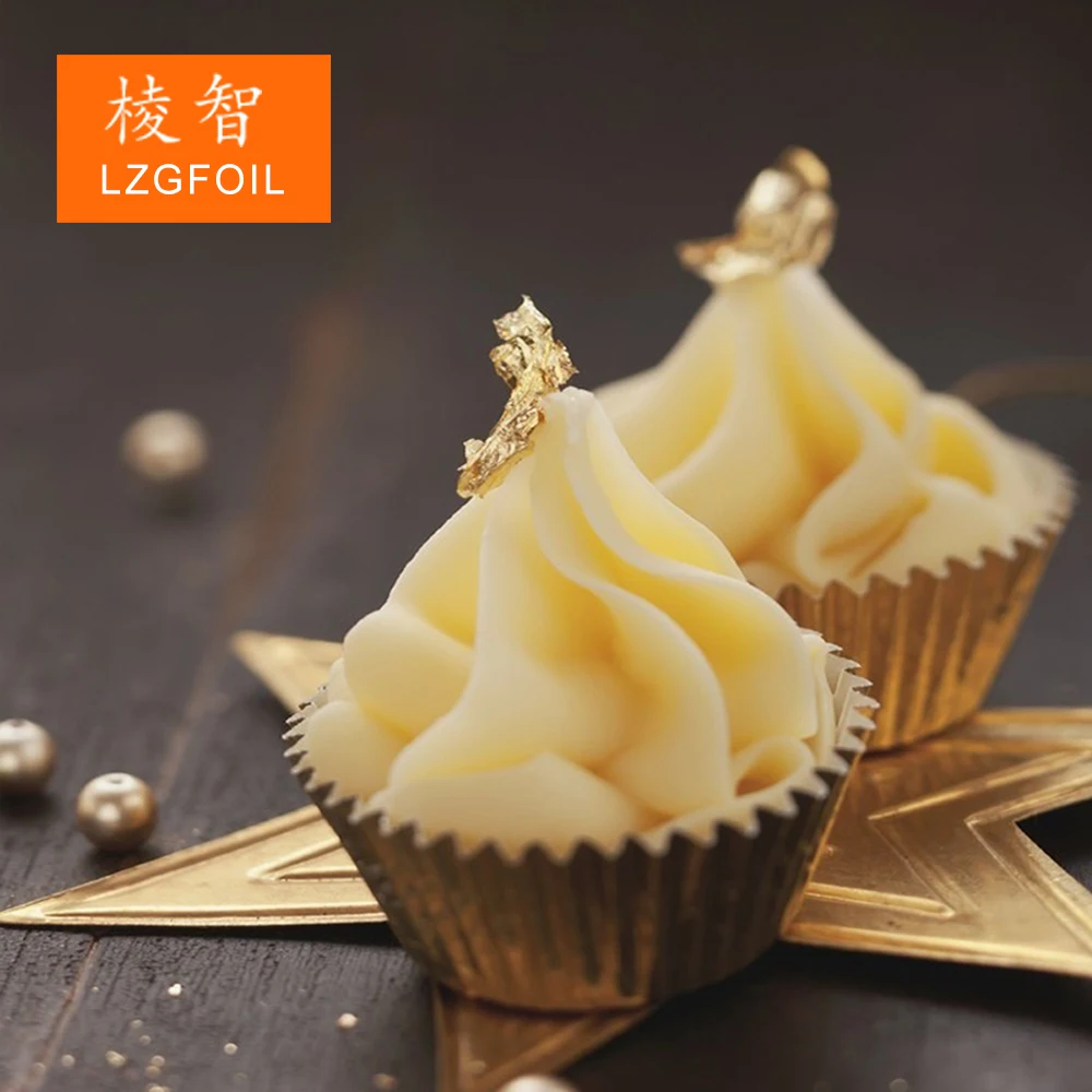 8 x 8 cm Genuine Edible 24K Transfer Gold Leaf Foil Booklet for Cake Baking Food Decoration Gold Paper