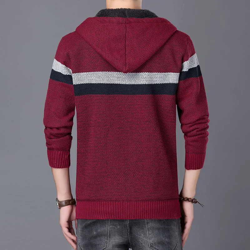
winter fashion hooded classic zipper man thick knitted cardigan 