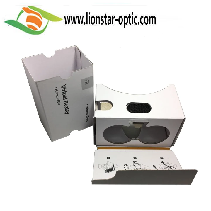 VR Cardboard White And Brown Vr Virtual Reality Viewer 3D Vr Video Glasses Blue Film