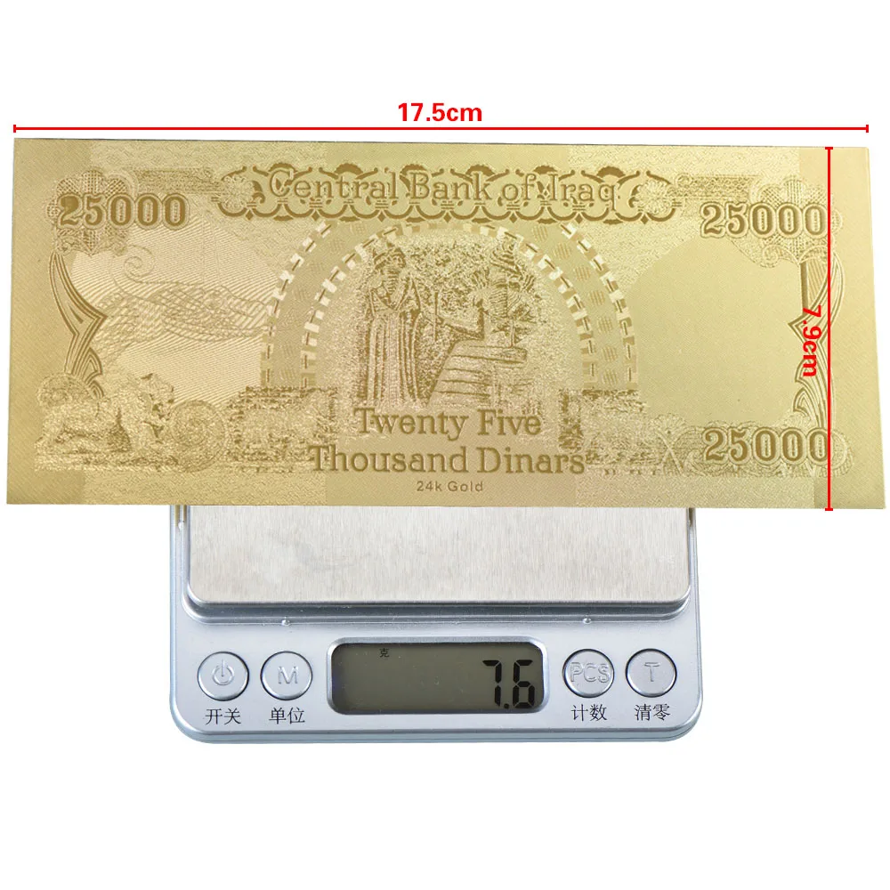 Paper money banknote euro gold foil Iraqi banknote with color priting as Business & Christmas Gifts