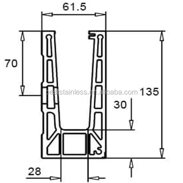 Aluminium Fascia Mount Base Profiles for Glass Balustrade