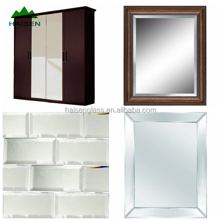 Frameless decorative glass beveled mirror without frame