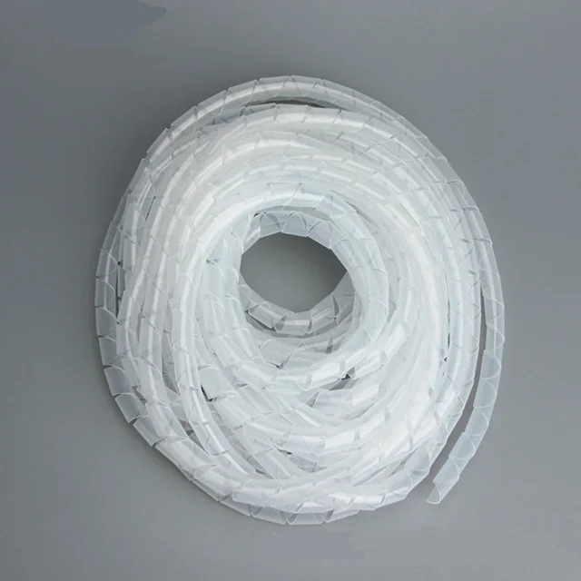 High Quality Spiral Wrapping Band PE Material 6/8/10/12/15/20MM Diameter White Black Color Pack of 10 Meter Per Roll