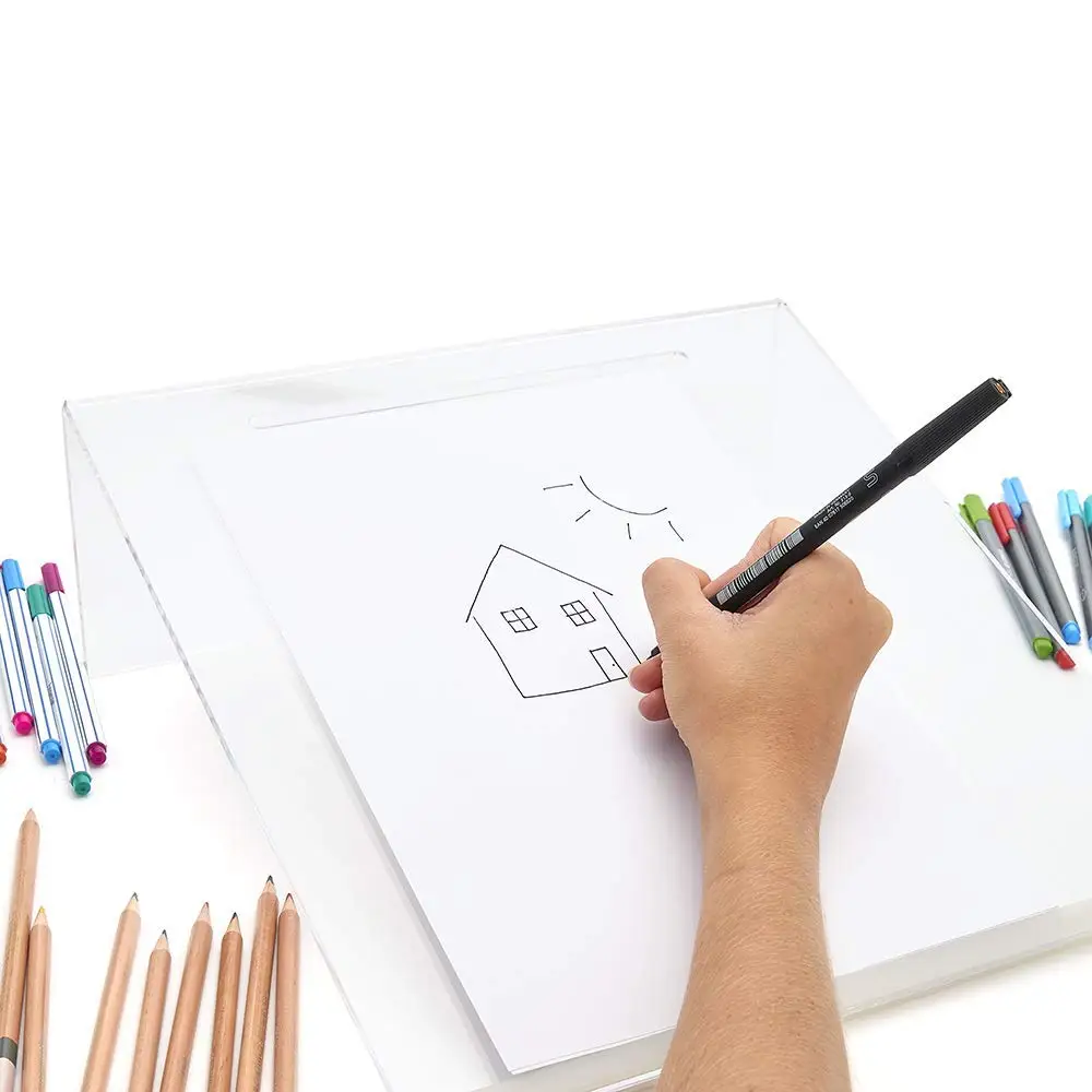 Наклон для письма с эргономичным дизайном, нескользящий с ручкой/карандашом | Прозрачный акриловый эргономичный наклон для письма