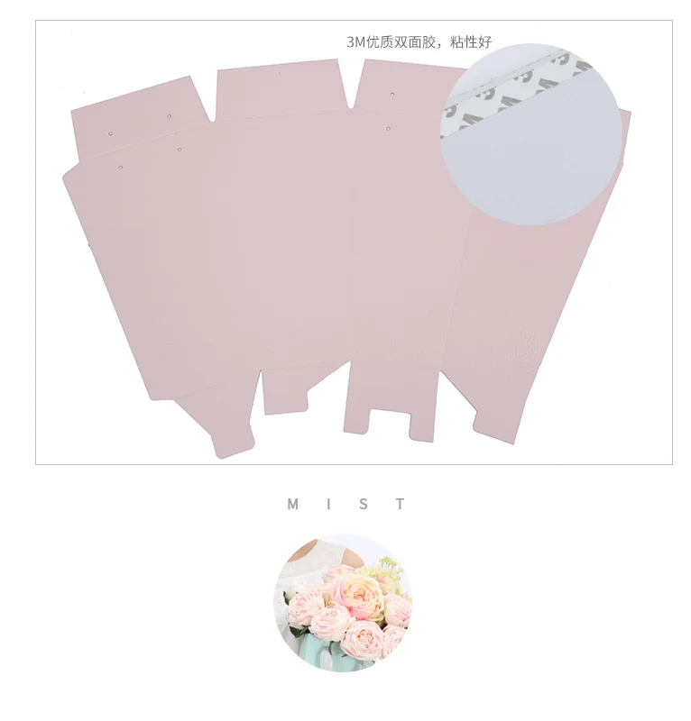 Fresh Flower Square Rose Decorative Tall Packing Square Cone Packaging Bag With Twist Ribbon Handle