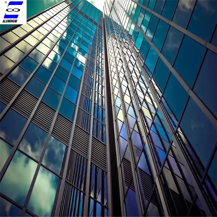 
Building exterior facade reflective glass curtain wall system 