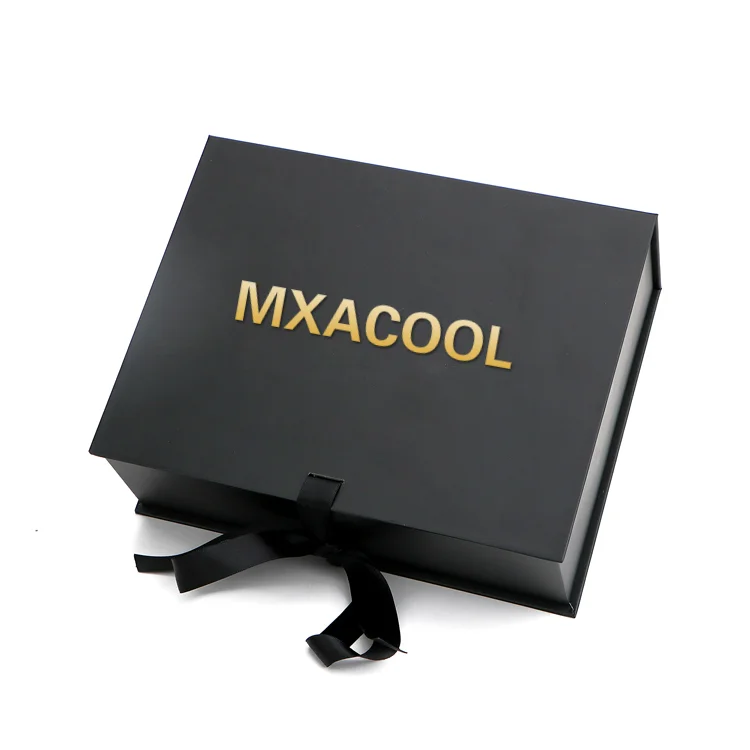 Luxury Black Satin Hair Extension Packaging Box Set Custom Logo Magnetic Gift Wig Box Made from Cardboard Paper Boxes