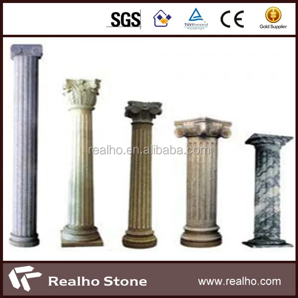decorative roman marble column , stone pillars