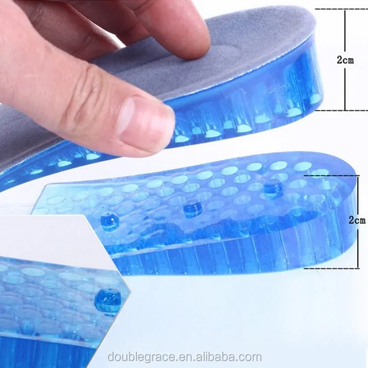 Мужчины женщины ортопедические высота увеличение стельки, невидимый половина силиконовые пусковая площадка ноги обуви лифт