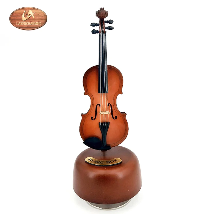 Lasercharmer Violin Music With Rotating Musical Base Instrument Miniature Creative Art ware Gift